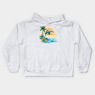 I Love Dolphins Kids Hoodie